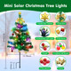 Ninonly 2 Pack Solar Christmas Trees Light,Waterproof 31Inch Solar Garden Christmas Outdoor Lights with 60 LEDs 8 Modes Solar Mini Christmas Tree for Yard Porch Pathway Grave Outside Decoration