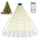 Christmas Tree Lights - Christmas Lights Indoor 399 LED 6.5FT x 16 Drops Christmas Outdoor Lights with 8 Models & Memory Function & Timer & Remote Control Warmwhite