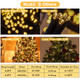 Christmas Tree Lights - Christmas Lights Indoor 399 LED 6.5FT x 16 Drops Christmas Outdoor Lights with 8 Models & Memory Function & Timer & Remote Control Warmwhite