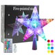 Christmas Tree Topper, 9" Lighted Christmas Tree Topper Star KBG LED 20 Light Modes Color Changing USB Powered with Versatile Remote Controller for Xmas Decorations