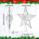 Nuanchu Christmas Star Tree Topper Ornament 10.4 inch x 9.4 inch Glitter Tree Topper with 20 LED Lights Xmas Tree Topper Reflector Star Treetop Lighted Christmas Tree Decorations Plastic Star(Silver)