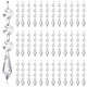 Nuenen 100 Pcs Christmas Hanging Crystals for Centerpieces Acrylic Crystal Ornaments for Christmas Tree Decoration Teardrop Prisms Pendant Chandelier Clear Garland for Wedding Window Home(Icicle)
