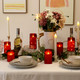 NURADA Flickering Flameless Candles: Built-in Star String Lights Battery Operated LED Pillar Candles with Remote and Timer Romantic Decorations for Wedding Party Christmas Halloween - Red 3 Pack NURADA Flickering Flameless Candles: Built-in Star String Lights Battery Operated LED Pillar Candles with Remote and Timer Romantic Decorations for Wedding Party Christmas Halloween - Red 3 Pack