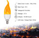 E12 Flame Bulbs 6 Packs, 3 Mode LED Candelabra Flame Light Bulb 2.0 Watt Warm White Chandelier Flame Bulbs,1800k Candle Light Bulbs, Flame Tip for Christmas Party Decorations