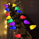 Christmas Decorations Outdoor, 55FT 100 LED C9 Bulbs Solar Christmas Lights Outdoor Waterproof Multicolor Strawberry Christmas Fairy Lights Christmas Tree, House, Window, Door, Holiday, Arbor Decor