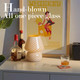 O ISH Mushroom Lamp-Small Bedside Table Lamp with Striped Glass, Nightstand Night Light for Bedroom Living Room, 3000K 6.5W Bulb Included, for Christmas Day, Creamy Yellow O ISH Mushroom Lamp-Small Bedside Table Lamp with Striped Glass, Nightstand Night Light for Bedroom Living Room, 3000K 6.5W Bulb Included, for Christmas Day, Creamy Yellow