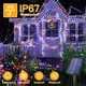 Ollny Solar String Lights for Outside, 2 Pack Total 132FT 400LED Solar Christmas Lights Outdoor, IP67 Waterproof 8 Modes String Lights for Tree Yard Garden Patio Party, Multicolor