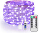 OMIKA 40ft LED UV Black Light, 120 Units 2835 LED UV Lamp Beads 8 Modes Flexible Blacklight Fixtures Fairy String Lights with Remote for Fluorescent Party Stage Lighting Body Paint Halloween Decor