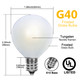 G40 Replacement Light Bulbs Frosted Wihte Globe Light Bulbs, 5W Incandescent Bulbs Fits E12/C7 Candelabra Screw Base for Indoor Outdoor Decorative, Pack of 25