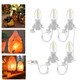 C7 Christmas Accessory Cord with Five Clear Light Bulbs, LED Lights White Cord with On/Off Switch Plugs, C7 Indoor String Lights for Christmas Halloween Model Toy Craft Village House Decoration