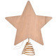 Christmas Star Tree Topper, Wooden 3D Star Glittered Hollow Plug-in Christmas Tree Topper Decoration with LED Light & 6-Hour Timer Function for Indoor Office Holiday Xmas 7.87" x 8.86" (White)