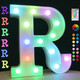Light Up Colorful LED Marquee Letter lights, 18 Colors Changing Alphabet Letters Sign with Remote Timer for Night Light Girls Bedroom Wedding Birthday Party Lamp Christmas Home Bar Decor- Colorful R