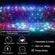 OYCBUZO 14.8ft x 5ft Christmas Net Lights, 240LED Color Changing Outdoor Christmas Mesh String Lights Multicolor Green Blue Waterproof Connectable for Xmas Tree Bushes St Patricks Day Party Decor
