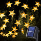 Solar Star Twinkle String Lights, 23FT 50LED 8 Modes Solar Powered Fairy Decorative Light Waterproof Lights for Gardens, Lawn Patio, Indoor Decoration, Xmas, Wedding, Holiday (Warm White)