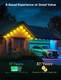 Permanent Outdoor Lights 100ft with 111 Lighting Scenes, 105° Optimal Light Angle, for Halloween Christmas, Work with Alexa, Google Assistant, IP67 Waterproof, Smart RGB Outdoor Lights 72 LEDs