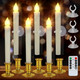 Christmas Window Flameless Candles Lights - 2-in-1 LED Brightness Adjustable Candle with Timer, Removable Candlestick, Suction Cup, Xmas Lamps Decoration 6 Pack