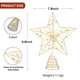 Christmas Tree Topper, 3D Star Tree Topper Christmas Tree Topper Lighted, Prolong Wire Gold Metal Designed Built-in 10 Bulbs String Lights for Christmas Holiday Tree Decoration Indoor Home Decor