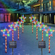 Christmas Decorations Multi-color Star Lights Solar Garden Lights, Outdoor Waterproof Landscape Path Lights with Red Stake, 8 Pack 120 LED Solar Outside Lights for Yard Pathway Garden Patio Lawn Decor