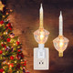 Christmas Bubble Night Lights, 1 Pack Bubble Night Lights with Silver Glitter Fluid, 1 Spare 5 Watt Clear Bubble Light Bulb with Gold Glitter Fluid, E12 Candelabra Base, Swivel Plug in Base,White