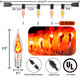 27.8Ft Halloween Flame Lights Flickering Flame String Lights with 25 Pack Clear Glass Flame Light Bulbs, Flame Lights for Christmas Halloween Decorations Indoor Outdoor Home Party (2 Spare E12 Bulbs)