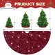 Burgundy Tree Skirt Christmas Decorations 21 Inch Sequined Tree Skirt Sparkly Soft Velvet Christmas Tree Skirt Maroon Tabletop Tree Skirts for 3ft Miniature Trees Family Xmas Tree Mat for Home Decor