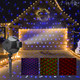 PEIDUO Christmas Projector Lights Outdoor, RGBW Projection Spotlights with Multifunction Controller, Falling Snowflake Projector for Outside Indoor Holiday Party Xmas Decorations, Waterproof, Plug in