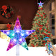 Christmas Star Tree Topper Lights 9.5inch 10LED Multicolour with Versatile Remote Controller 3AA Battery Powered for Lighted Treetop Xmas Tree Decoration（Indoor and Outdoor ）