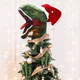 Percozzi Christmas Dinosaur Tree Topper T-rex Christmas Tree Ornament Christmas Party Home Decorations Tree Topper Supplies for Winter Holiday Cute Dinosaur Xmas