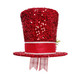 Christmas Tree Topper, Red Shiny Sequins Top Hat Christmas Tree Top Decoration (Red)