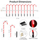 PINPON Christmas Decorations Candy Cane Lights 10 Pack, 21" Outdoor Christmas Lights Pathway Markers with Stake, Connectable Bright Candy Cane Xmas Decor for Garden Patio Yard Walkway Home Indoor, Red