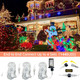 Net Lights Christmas Outdoor, 360 LED 12ft x 5ft Mesh Lights with 8 Modes Remote, Waterproof Net Christmas Bush Lights Outdoor for Yard, Shrubs, Porch, Decorations（(Muti-Color)）