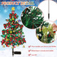 Poen 4 Pieces Solar Christmas Tree Lights with 80 LEDs Waterproof Solar Decorative Stake Lights for Garden Yard Pathway Lawn Patio Christmas Outdoor Decorations Xmas Ornaments (Classic Style)