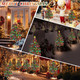 Poen 4 Pieces Solar Christmas Tree Lights with 80 LEDs Waterproof Solar Decorative Stake Lights for Garden Yard Pathway Lawn Patio Christmas Outdoor Decorations Xmas Ornaments (Classic Style)