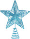 PRETYZOOM Christmas Tree Topper Star Metal Glitter Tree Star Holiday Christmas Tree Decorations Ornaments (Blue)