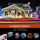 PUHONG Christmas Decorations Star Lights, 320 LED Christmas Tree Lights Outdoor,16.4Ft String Lights 8 Memory Modes with 14" Lighted Star for Xmas Year (Iron-Multicolor)