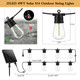 Solar String Lights for Outside 49Ft Solar Outdoor String Lights USB Rechargeable Dimmable Waterproof S14 Patio Lights with Remote 25 Shatterproof Bulbs Hanging Lights for Garden Porch Party Christmas
