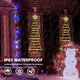 Christmas Lights Decorations, 4.4 FT LED Christmas Tree Shaped Ladder Lights with Star, Plug-in Waterproof 8 Modes Christmas Window Hanging Lights for Indoor Outdoor Wall Door Xmas Decor