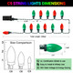 C9 Christmas String Lights - 50 LED 39Ft Outdoor Smooth Bulb Lights with Timing Function, Extendable, 8 Modes Fairy Lighting for Patio Party Dorm Home Wreath Christmas Decorations - Red Green