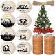 40 Pieces Nativity Scene Christmas Tree Ornament Wooden Nativity Scene Ornaments Wood Slice Nativity Decorations Christmas Wood Chips Xmas Round with 16 Yard Ropes for Xmas Tree Party Decoration