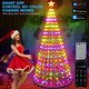 30+ Modes Smart Prelit Christmas Cone Tree with Lights - 4ft 119 LED App Control Color Changing Light Show Trees with Remote Timer Music Sync for Indoor Outdoor Yard (Green Body)