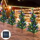 Set of 4 36inch Solar Christmas Tree Lights Prelit Christmas Tree 200 Multicolor LED Waterproof Outdoor Christmas Decorations for Outside Yard Patio Pathway Garden Grave Xmas Ornaments