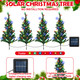 Set of 4 36inch Solar Christmas Tree Lights Prelit Christmas Tree 200 Multicolor LED Waterproof Outdoor Christmas Decorations for Outside Yard Patio Pathway Garden Grave Xmas Ornaments
