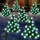 Retisee 6 Pack Solar Christmas Tree Garden Stake Lights Christmas Decorations Outdoor LED Snowflake Lights 8 Modes Prelit Xmas Tree Solar Landscape Lights for Garden, Yard, Lawn