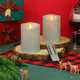 Retisee 2 Pcs Glitter Flameless Candles, 3.5'' x 5'' Realistic Artificial Metallic Flame LED Candles Battery Operated Candle with Remote for Christmas, Wedding, Birthday, Anniversary(Sliver)