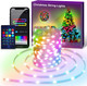 Christmas Lights 65.6ft, Smart String Lights DIY, 200LED RGB+IC Christmas Lights Outdoor, IP65 Waterproof, With APP and Remote Control, For Christmas, Birthday, Party, Wedding, Room Decorations