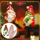 2 Pack Christmas Gnome Solar Light Waterproof Gnome Garden Stakes for Outside Xmas Gnome Statue LED Solar Light for Winter Home Patio Yard Lawn Pathway Walkway Xmas Outdoor Decoration