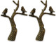 Royal Designs Small Birds in Tree 3" Lamp Finial for Lamp Shade, Antique Brass - Set of 2