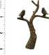 Royal Designs Small Birds in Tree 3" Lamp Finial for Lamp Shade, Antique Brass - Set of 2