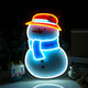 Snowman Neon Sign Christmas LED Sign Light with Acrylic Board,Art Wall Decorative Night Light for Indoor Party Kids Bedroom Wedding Bar Pub Club Christmas Decor