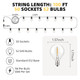 Outdoor String Lights 100ft, G40 Led Patio Lights with 52pcs Bulbs,Waterproof Shatterproof Dimmable Hanging Globe Outdoor Lights for Porch Cafe Bistro Backyard Gazebo Balcony Party, 2700K